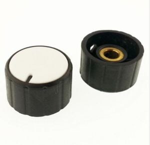 POT DÜĞMESİ KN115-D BEYAZ KAPAK Çap :28,5mm GÖBEKTEN VİDALI