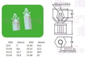 DİSTANS CS-16  16mm  Altıgen Tırnaklı Yükseltme Parçası