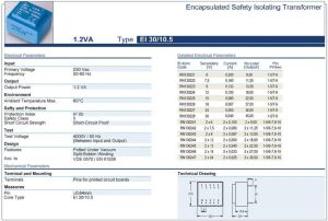Trafo El-Kom 1,2VA 0-7,5V mavi RN130222
