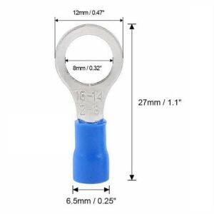 KABLO PABUCU HALKA İZOLELİ 1,5MM-2,5MM BÜYÜK HALKA 16-14/2-8  MAVİ R2-8V