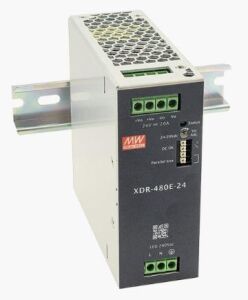 MEANWELL XDR-480E-24  24Vdc 20.0Amp  SLİM TİP  RAY TİPİ  480-24