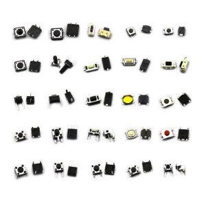 250 Adet Tact Switch Seti Dip Smd Kılıf 25 Farklı Çeşit Plastik Çantada