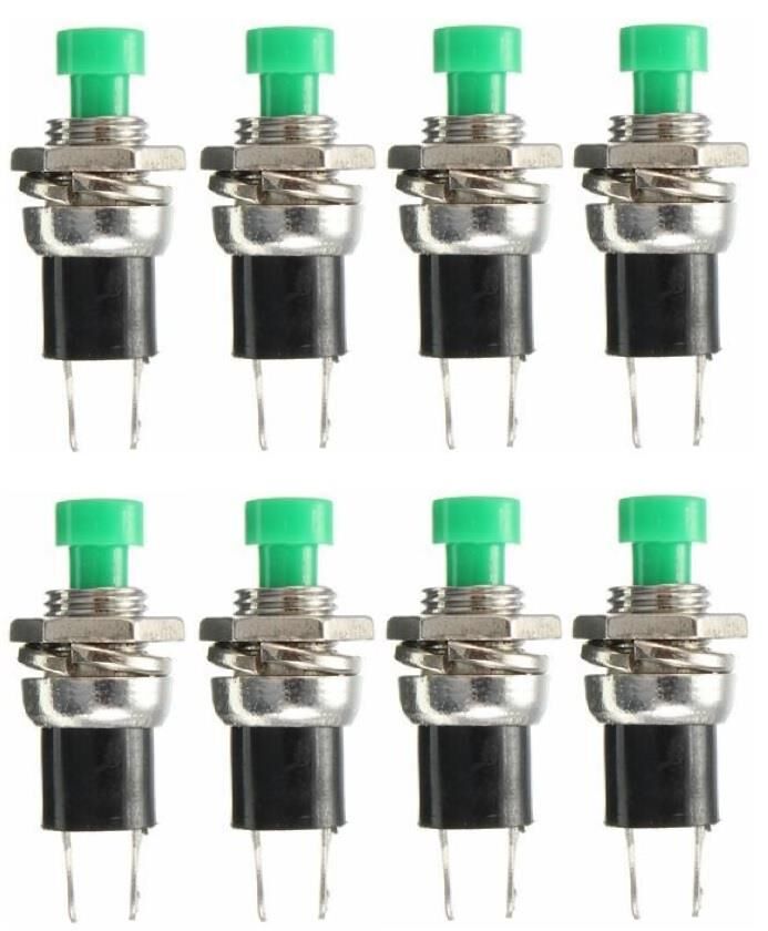BUTON YUVARLAK  Metal 7mm YEŞİL (PUSH SWITCH) DİAFON TİP  IC-177