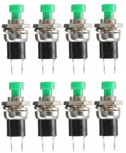 BUTON YUVARLAK  Metal 7mm YEŞİL (PUSH SWITCH) DİAFON TİP  IC-177