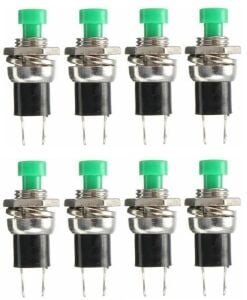 BUTON YUVARLAK  Metal 7mm YEŞİL (PUSH SWITCH) DİAFON TİP  IC-177