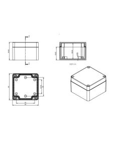 AK-SE-206 82x80x55 ABS IP65 Contalı Kutu
