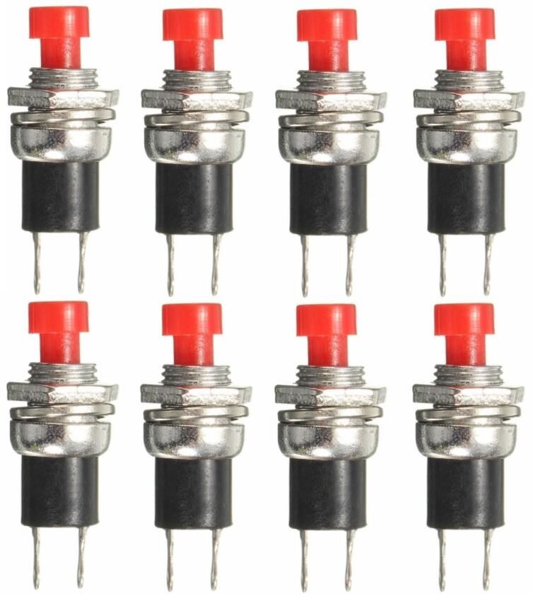 BUTON YUVARLAK  Metal 7mm KIRMIZI(PUSH SWITCH) DİAFON TİP  IC-177