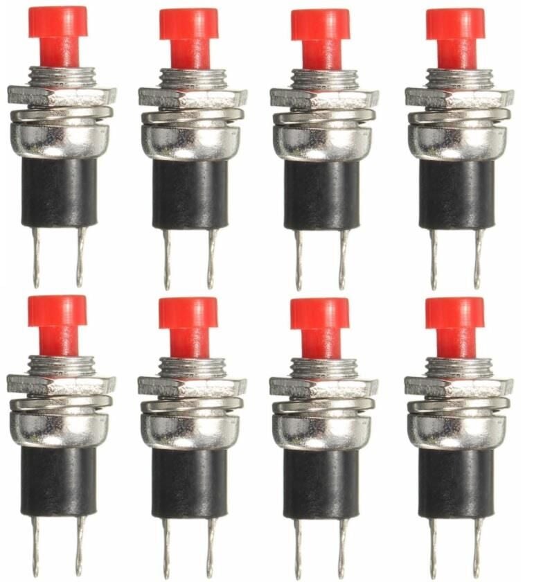 BUTON YUVARLAK  Metal 7mm KIRMIZI(PUSH SWITCH) DİAFON TİP  IC-177