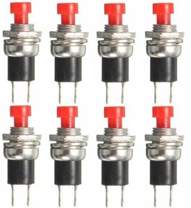 BUTON YUVARLAK  Metal 7mm KIRMIZI(PUSH SWITCH) DİAFON TİP  IC-177