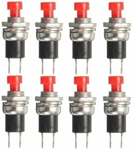 BUTON YUVARLAK  Metal 7mm KIRMIZI(PUSH SWITCH) DİAFON TİP  IC-177