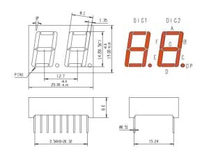 KPD 5261 BSRND 14mm Çiftli ANOT LED DİSPLEY