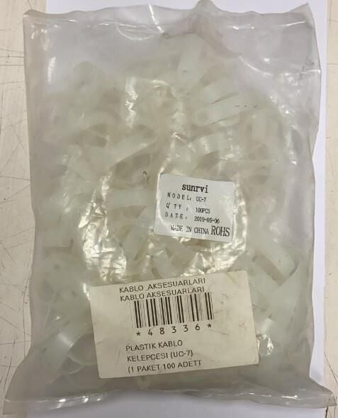PLASTİK  KABLO KELEPÇESİ (UC-7) 100 ADET