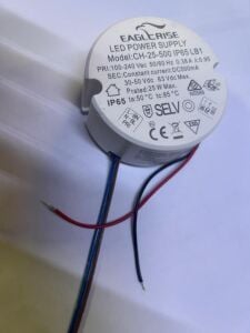 LED DRİVER EG-CH-25-500-LB1  500mA 30~50vdc PF>0.95 IP65 FFree EAGLERISE yuvarlak