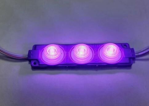 LELED-Modül ÜÇLÜ BÜYÜK MERCEKLİ 3W MOR 3030 smd LEDLİ 12V DC